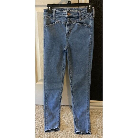 American Eagle Outfitters Denim - American Eagle, NE(X)T Level Stretch, Super Hi-Rise Legging, Blue, Size: 4